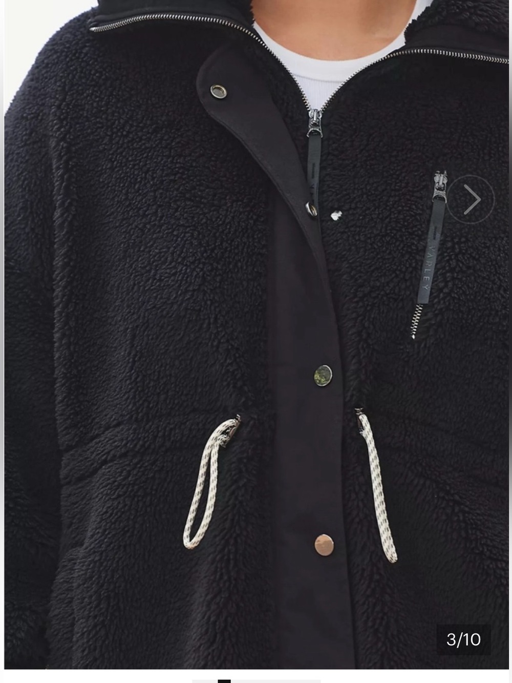 Varley Sherpa Jones Black Teddy Coat Jacket Size Small . Anthropologie. - Picture 10 of 13